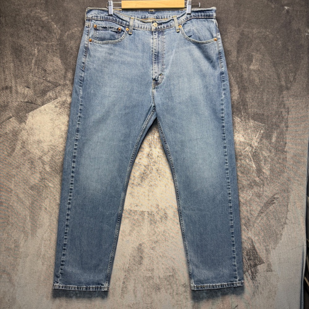 Levi's Jeans Mens 38x30 Blue Cotton 505 Regular Mid Light Wash Denim Workwear
